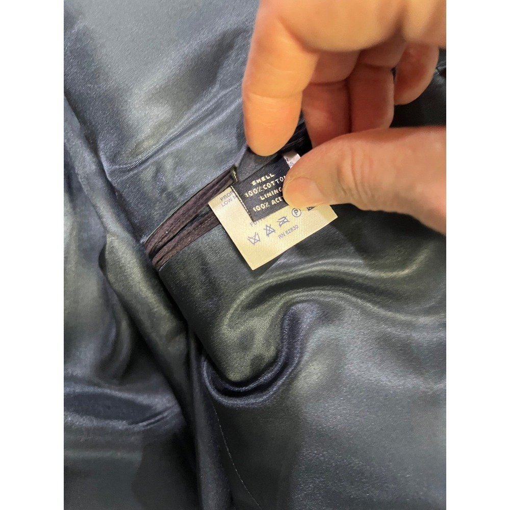 Lands End Mens 43 Reg Corduroy Blazer Navy Blue 2-Button Sport Coat Jacket - Picture 12 of 12